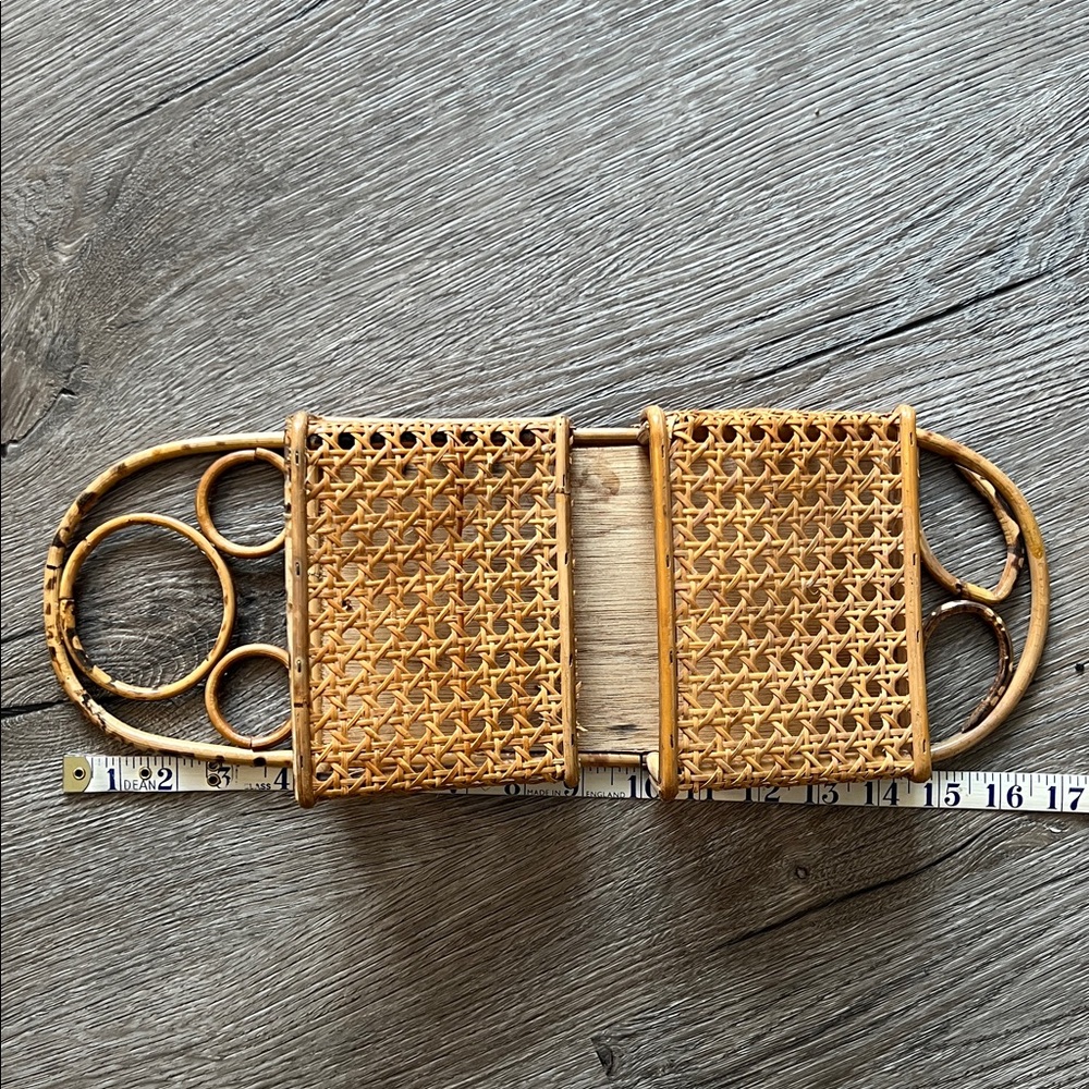 VINTAGE wicker/ bamboo/ wall-mounted storage rack, for mail, or magazines 70ʼs - Picture 13 of 15